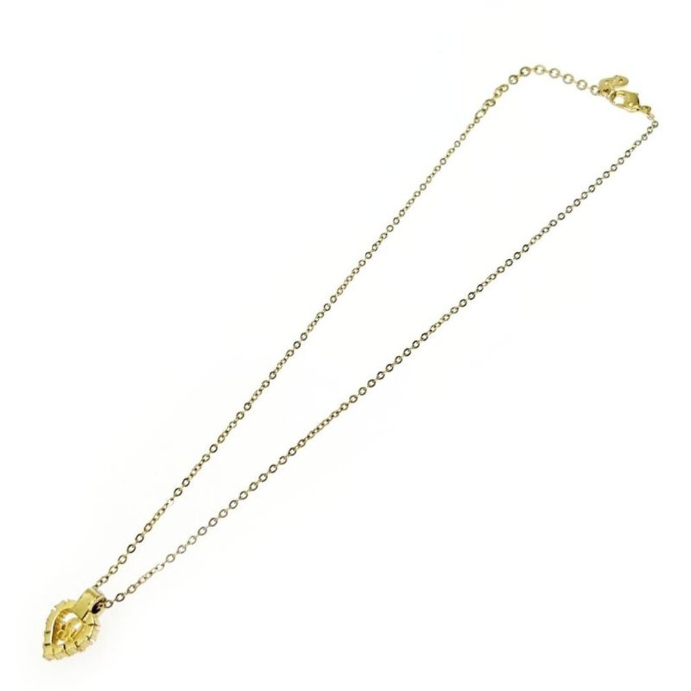Christian Dior GP Rhinestone Logo Heart Necklace - Picture 4 of 7